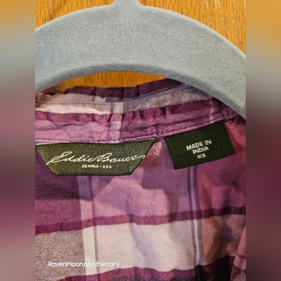 Eddie Bauer XSmall Button Down Purple Shirt - Picture 2 of 6